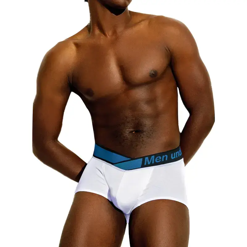 Men's Blue High-Cut Laser Gradient Briefs - Image 5