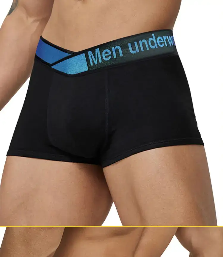 Men Underwear White Blue Belt High Cut Boxer Briefs — feature 13