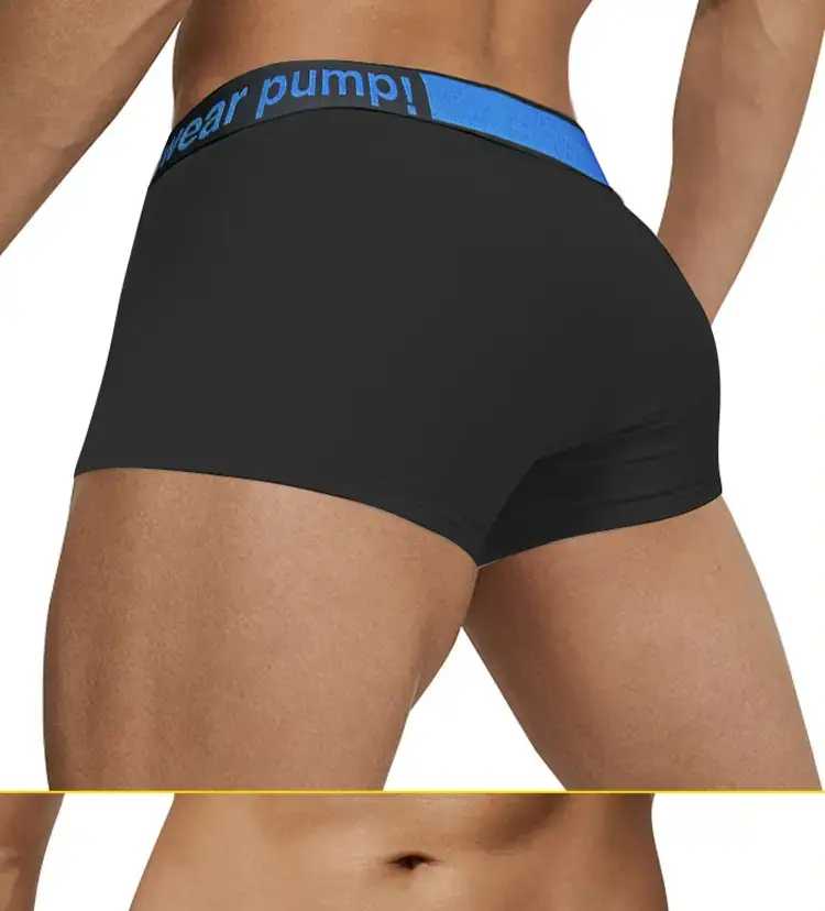 Men Underwear White Blue Belt High Cut Boxer Briefs — feature 14