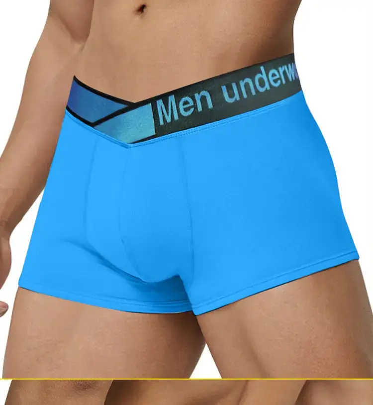 Men Underwear White Blue Belt High Cut Boxer Briefs — feature 19