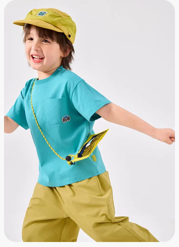 Dudu Jia Boys Cotton T-Shirt Turquoise Summer — feature 18