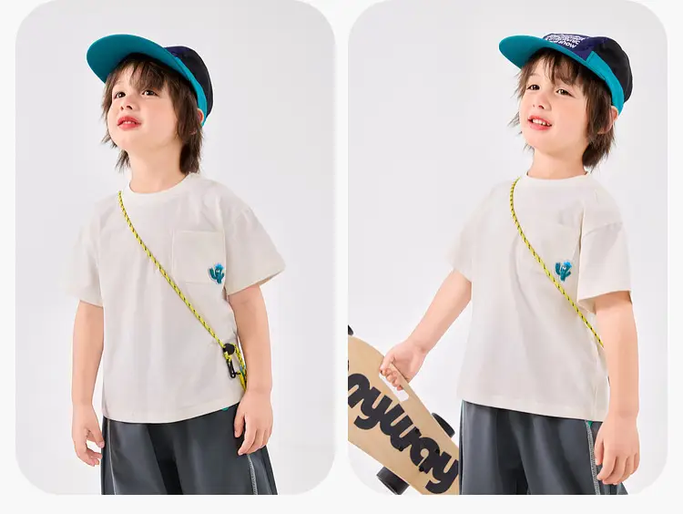 Dudu Jia Boys Cotton T-Shirt Turquoise Summer — feature 22