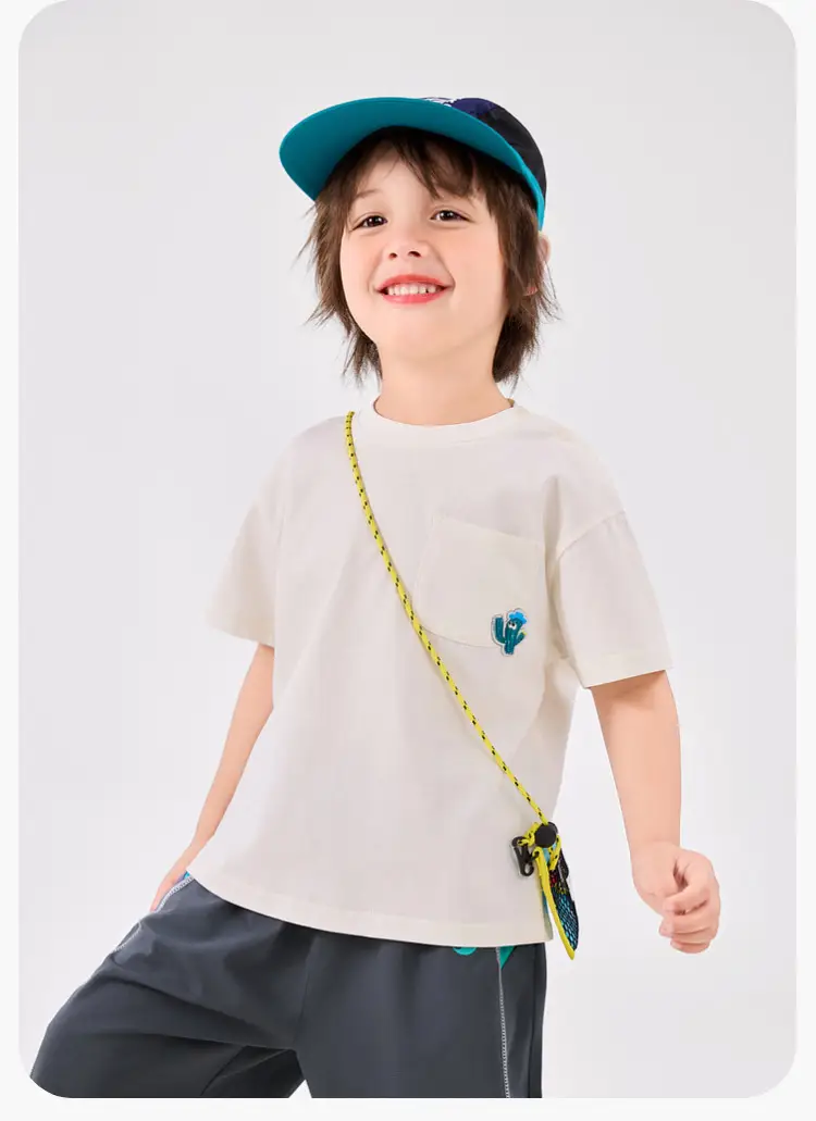 Dudu Jia Boys Cotton T-Shirt Turquoise Summer — feature 23
