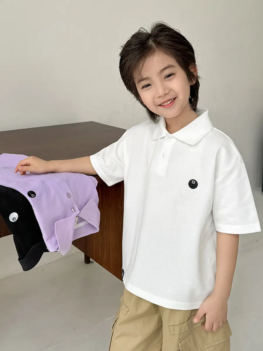 Boys Purple Polo Shirt Short Sleeve Summer Wear - Image 5