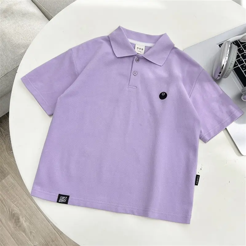 Boys Purple Polo Shirt Short Sleeve Summer Wear - Image 2