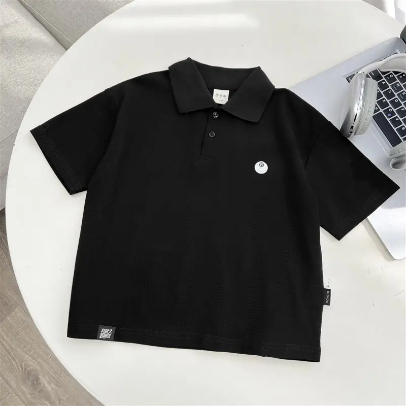 Boys Purple Polo Shirt Short Sleeve Summer Wear - Image 3