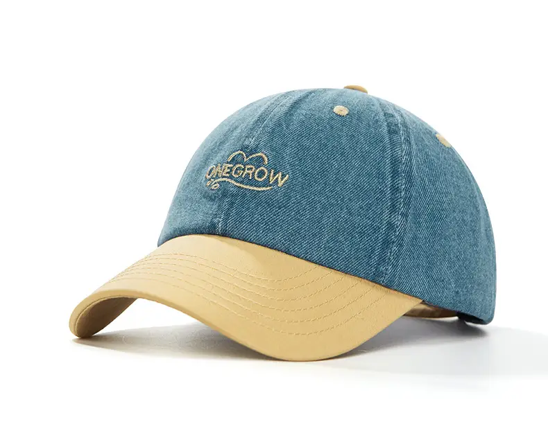 Men Denim Baseball Cap Blue Logo Adjustable Strap — feature 10