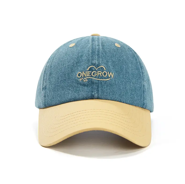 Men Denim Baseball Cap Blue Logo Adjustable Strap — feature 11