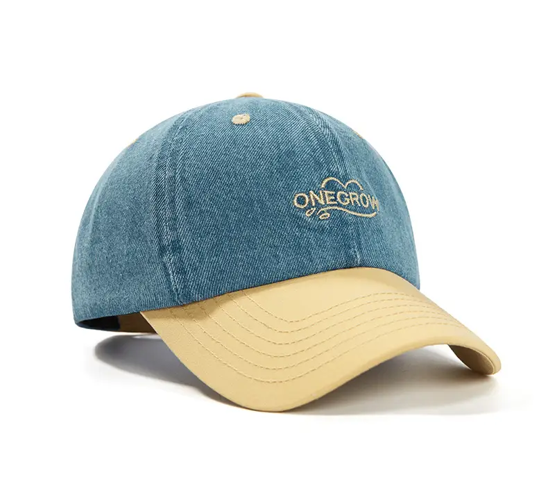 Men Denim Baseball Cap Blue Logo Adjustable Strap — feature 12