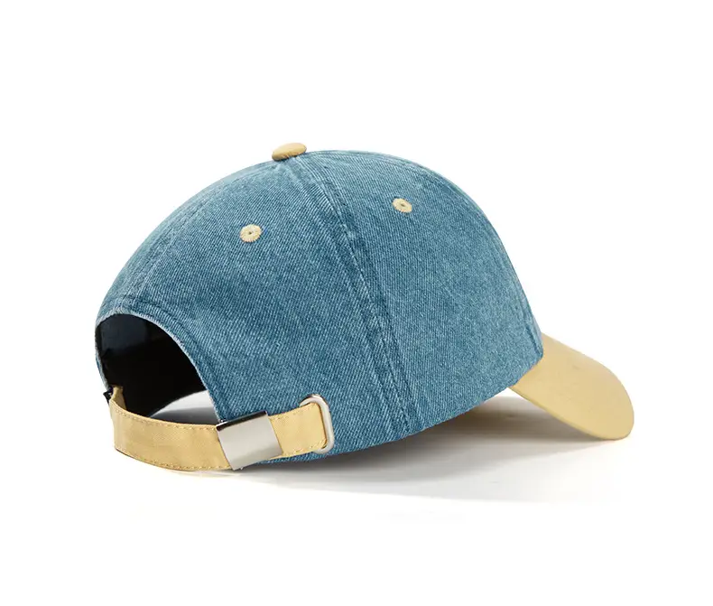 Men Denim Baseball Cap Blue Logo Adjustable Strap — feature 13