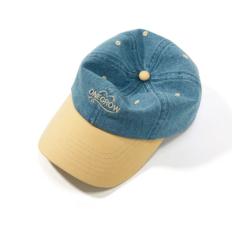 Men Denim Baseball Cap Blue Logo Adjustable Strap — feature 14