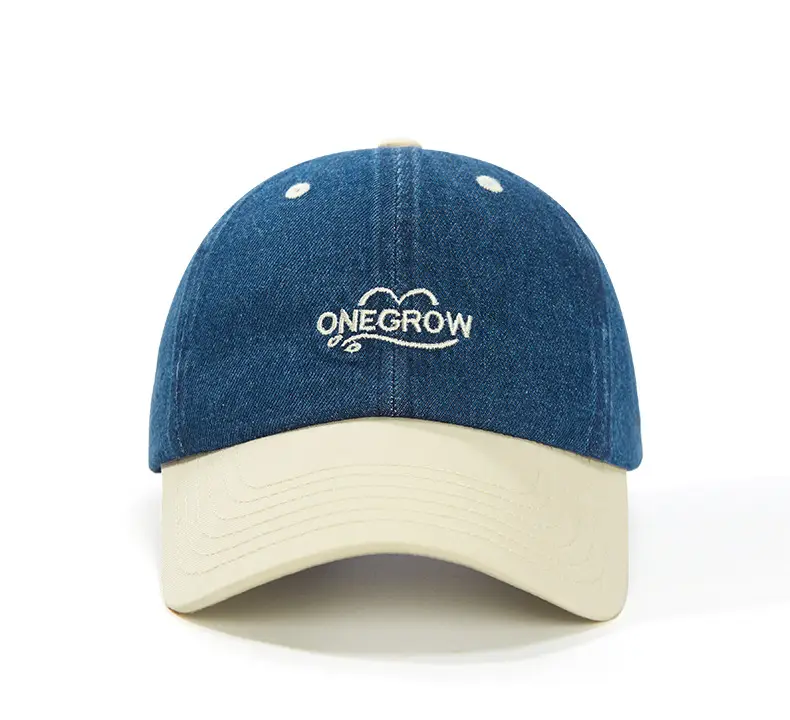 Men Denim Baseball Cap Blue Logo Adjustable Strap — feature 16