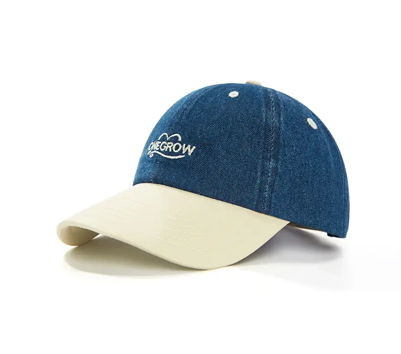 Men Denim Baseball Cap Blue Logo Adjustable Strap — feature 17