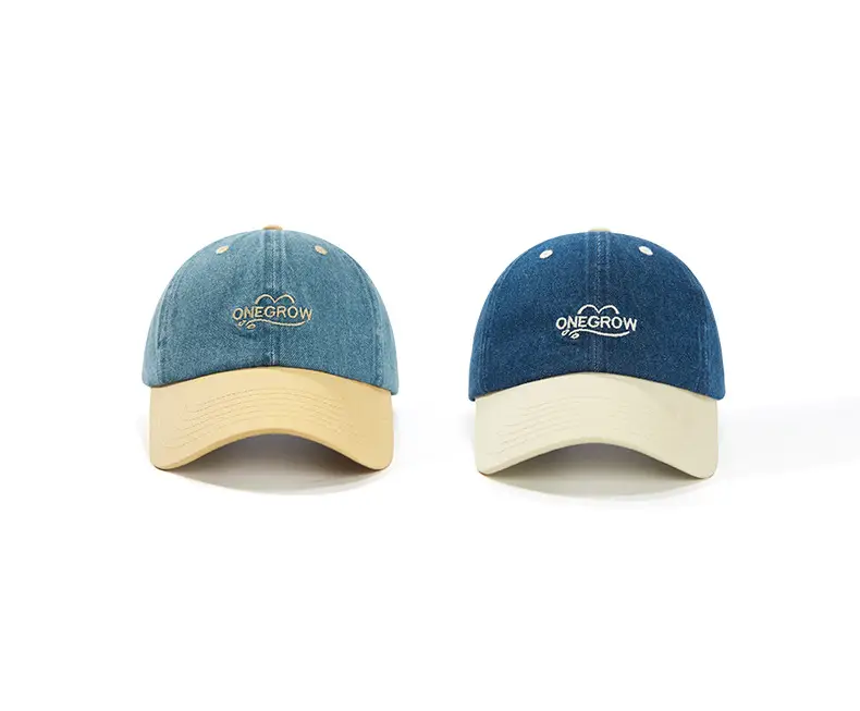 Men Denim Baseball Cap Blue Logo Adjustable Strap — feature 2
