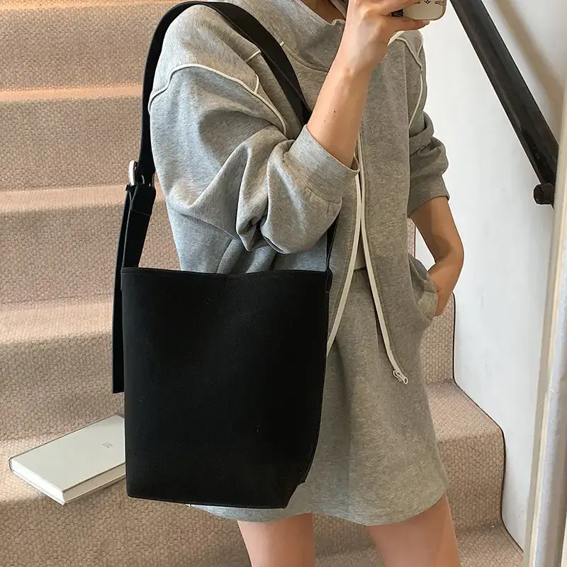 Women's Pink Leather Bucket Bag 2025 Casual Crossbody - Image 7