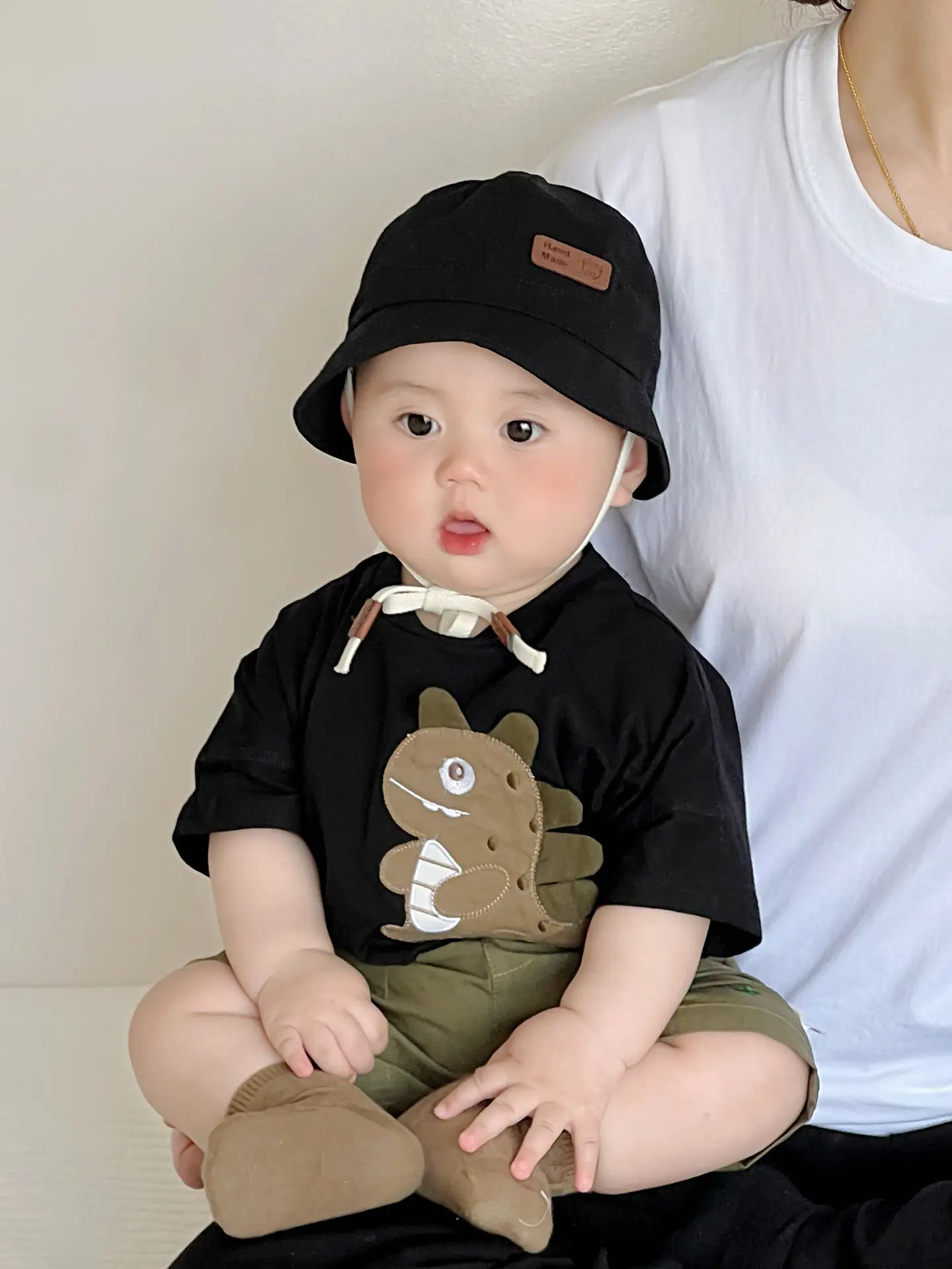 Kids Green Star Print Shorts Summer Suit - Image 7