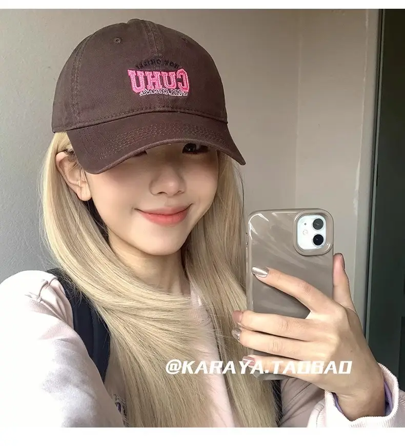 Women Casual CUHU Cap Pink Letter Cap — feature 10