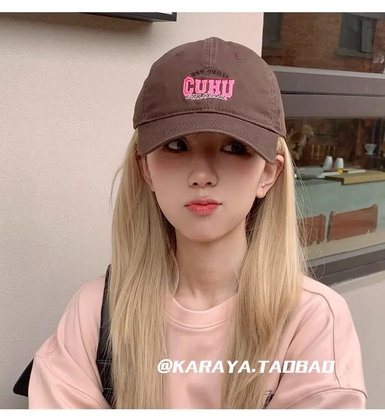Women Casual CUHU Cap Pink Letter Cap — feature 12