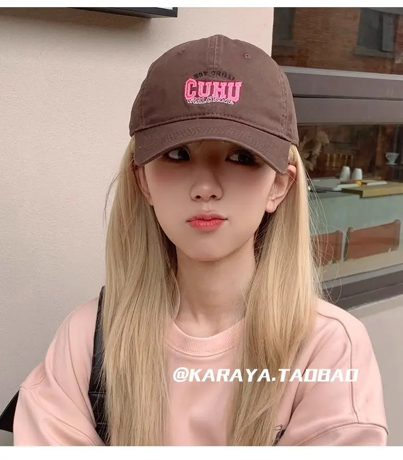 Women Casual CUHU Cap Pink Letter Cap — feature 7