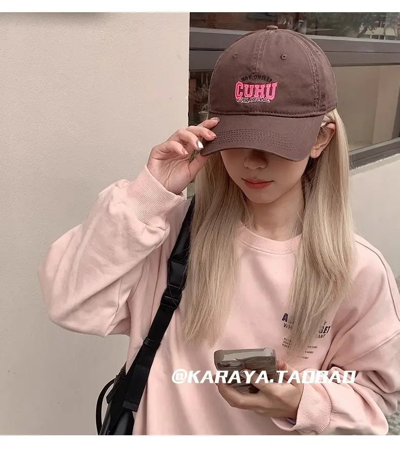 Women Casual CUHU Cap Pink Letter Cap — feature 8