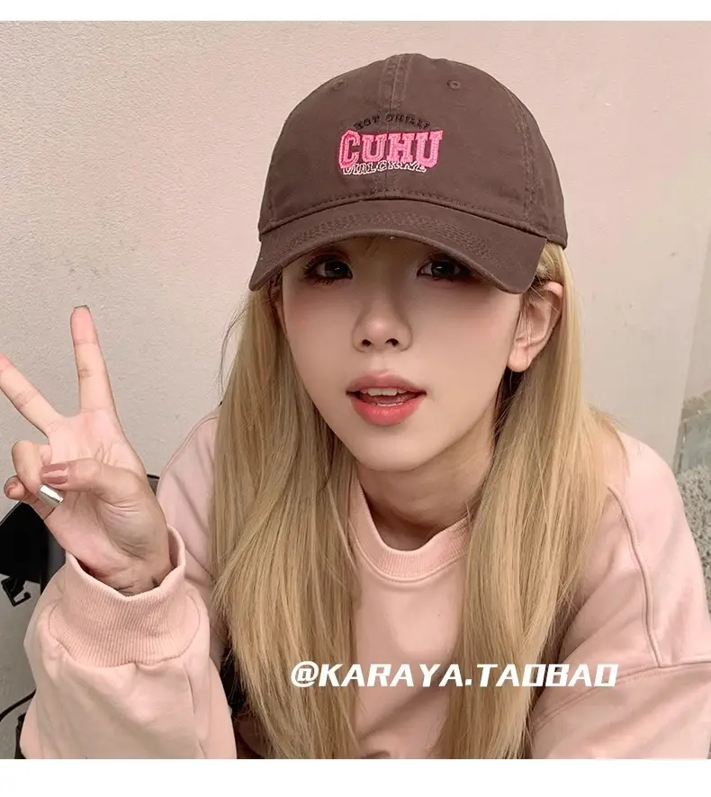 Women Casual CUHU Cap Pink Letter Cap — feature 9