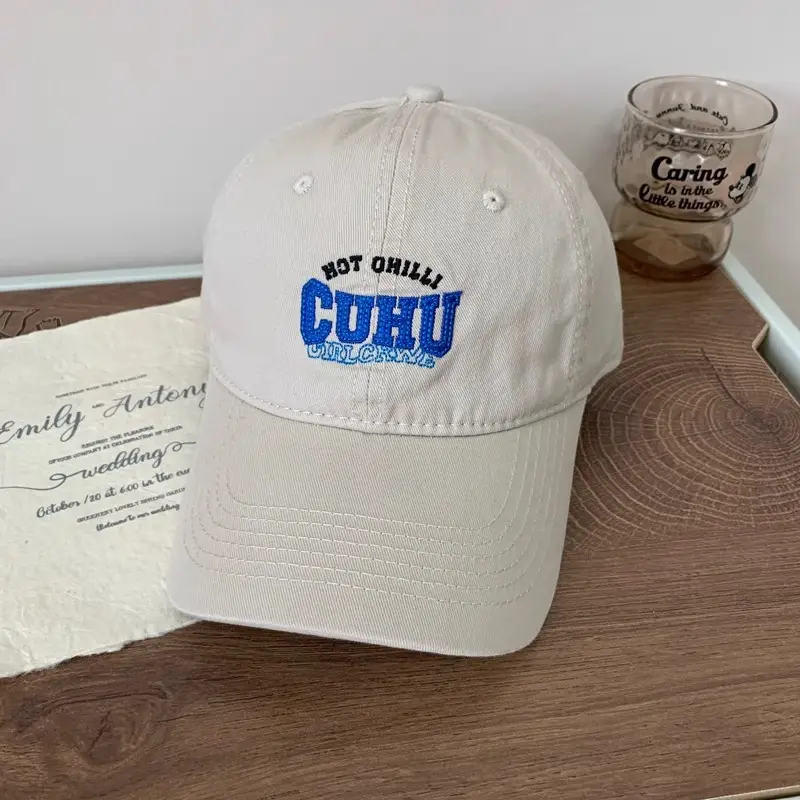 Women Casual CUHU Cap Pink Letter Cap - Image 2