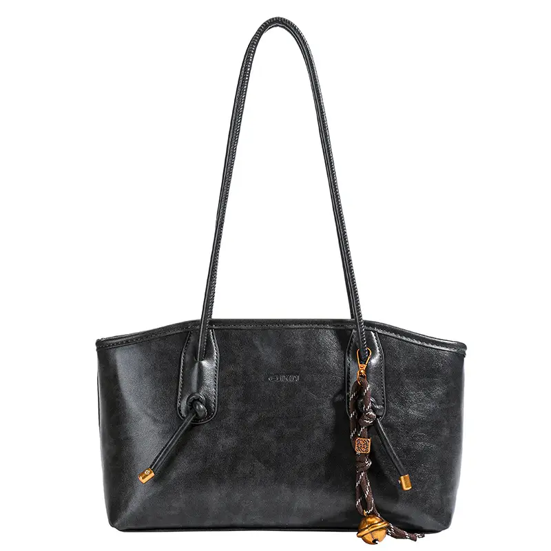 Women's Large Capacity Retro Tote Bag Brown Leather - Image 3