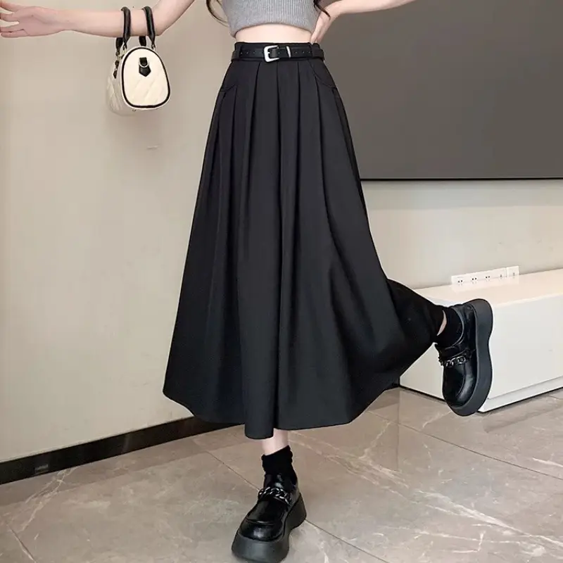 Women Summer Pleated Cropped Pants High Waist Petite Casual - Image 2