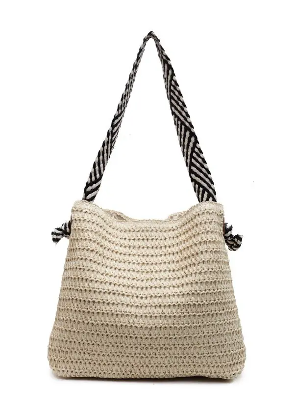 Women Straw Bag Large Capacity Beach Travel Shoulder Bag - Image 7