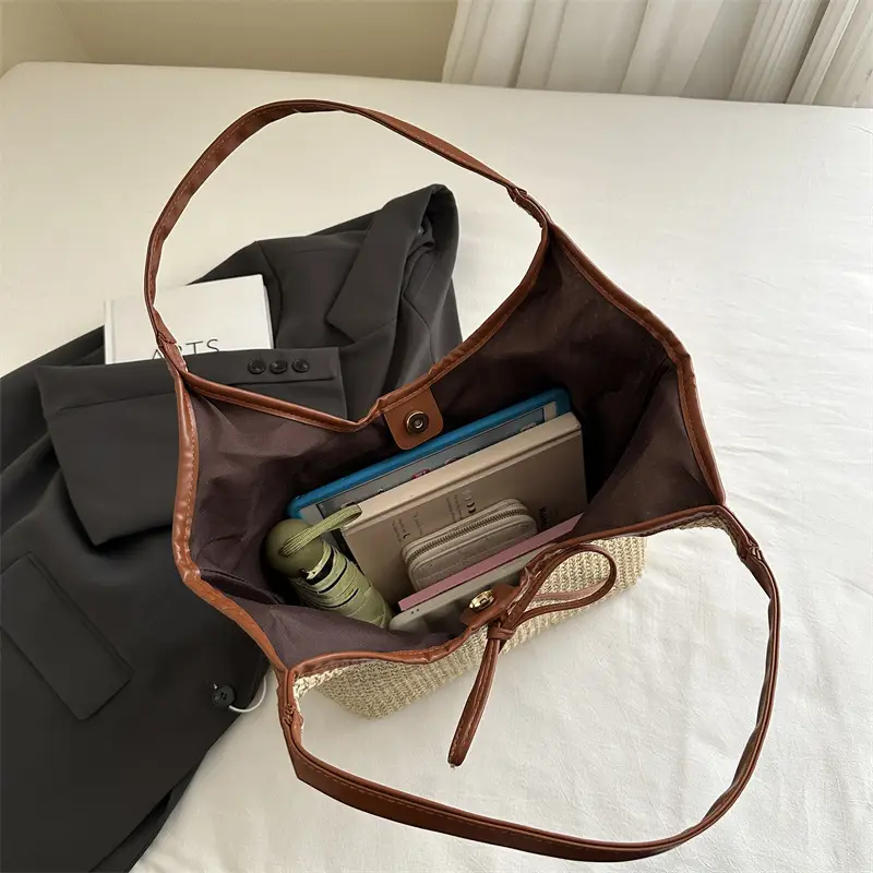 2026 Straw Bow-Knot Shoulder Bag Large Capacity - Image 5