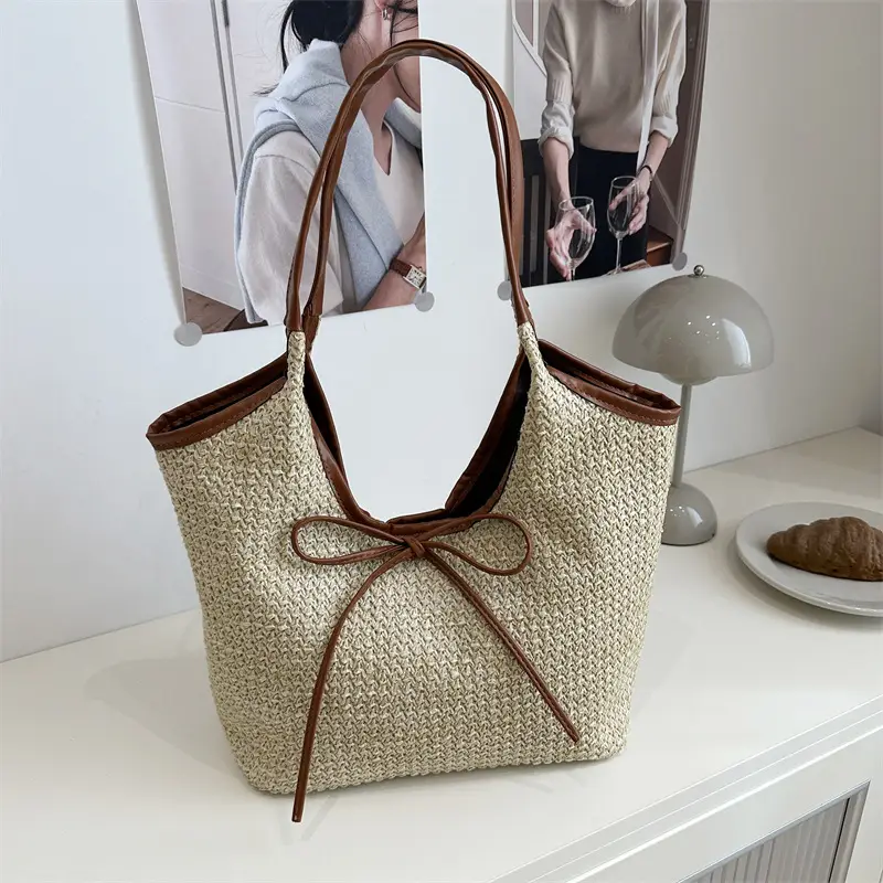 2026 Straw Bow-Knot Shoulder Bag Large Capacity - Image 6