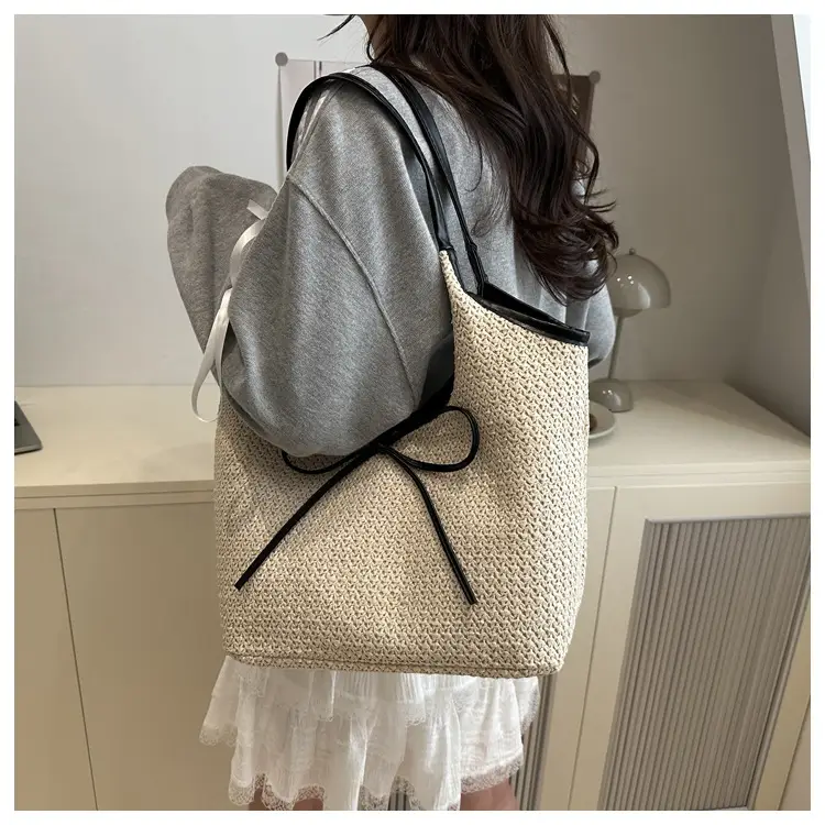 2026 Straw Bow-Knot Shoulder Bag Large Capacity — feature 12