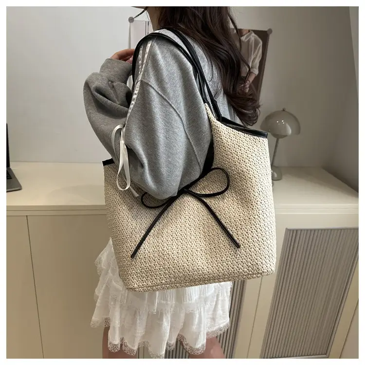 2026 Straw Bow-Knot Shoulder Bag Large Capacity — feature 13