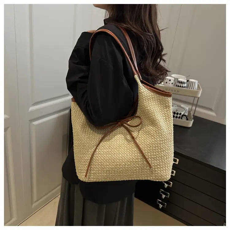 2026 Straw Bow-Knot Shoulder Bag Large Capacity — feature 28