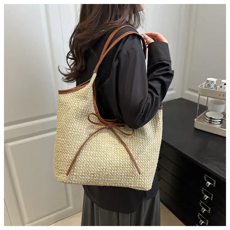 2026 Straw Bow-Knot Shoulder Bag Large Capacity — feature 29
