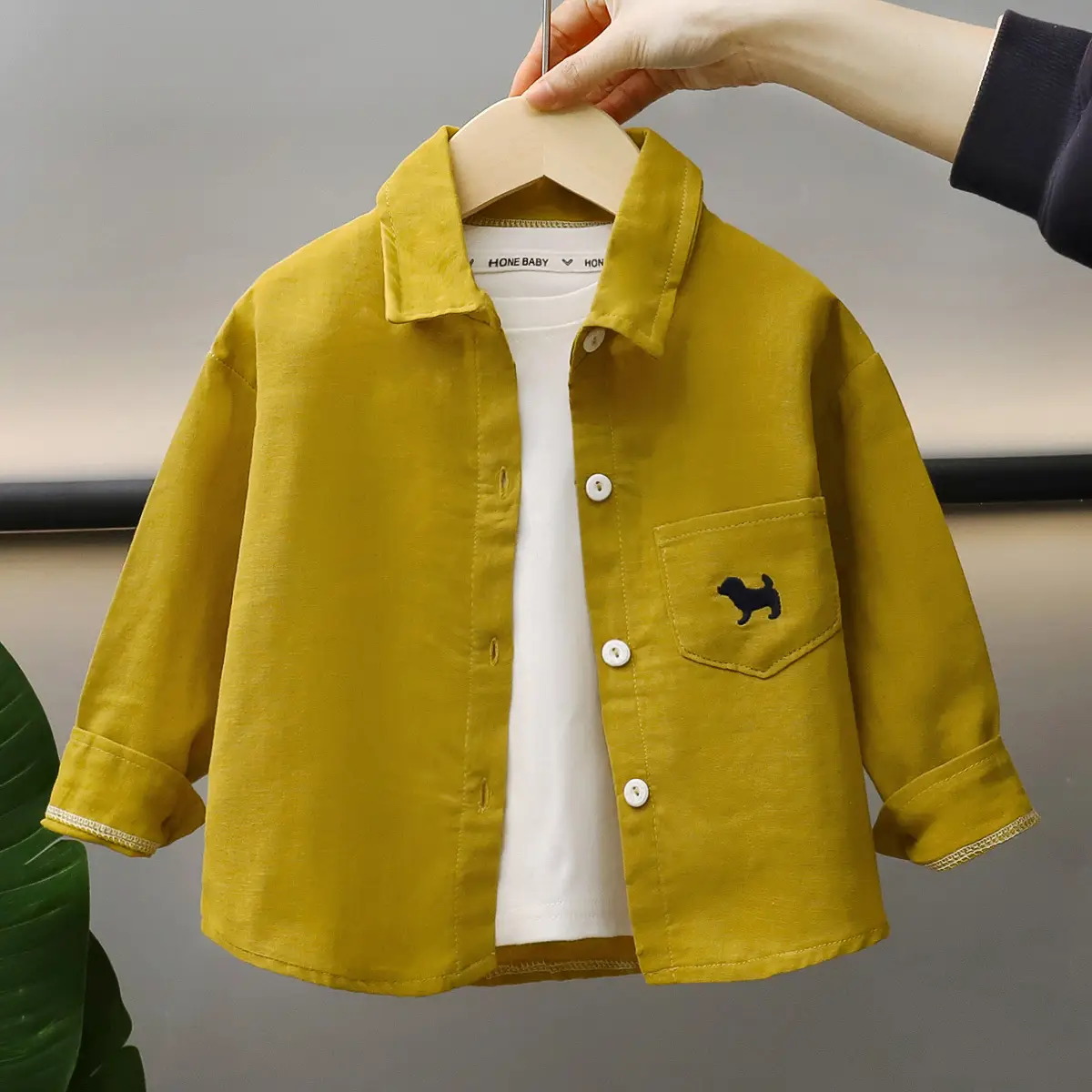 White Long Sleeve Cotton Shirt for Boys Girls