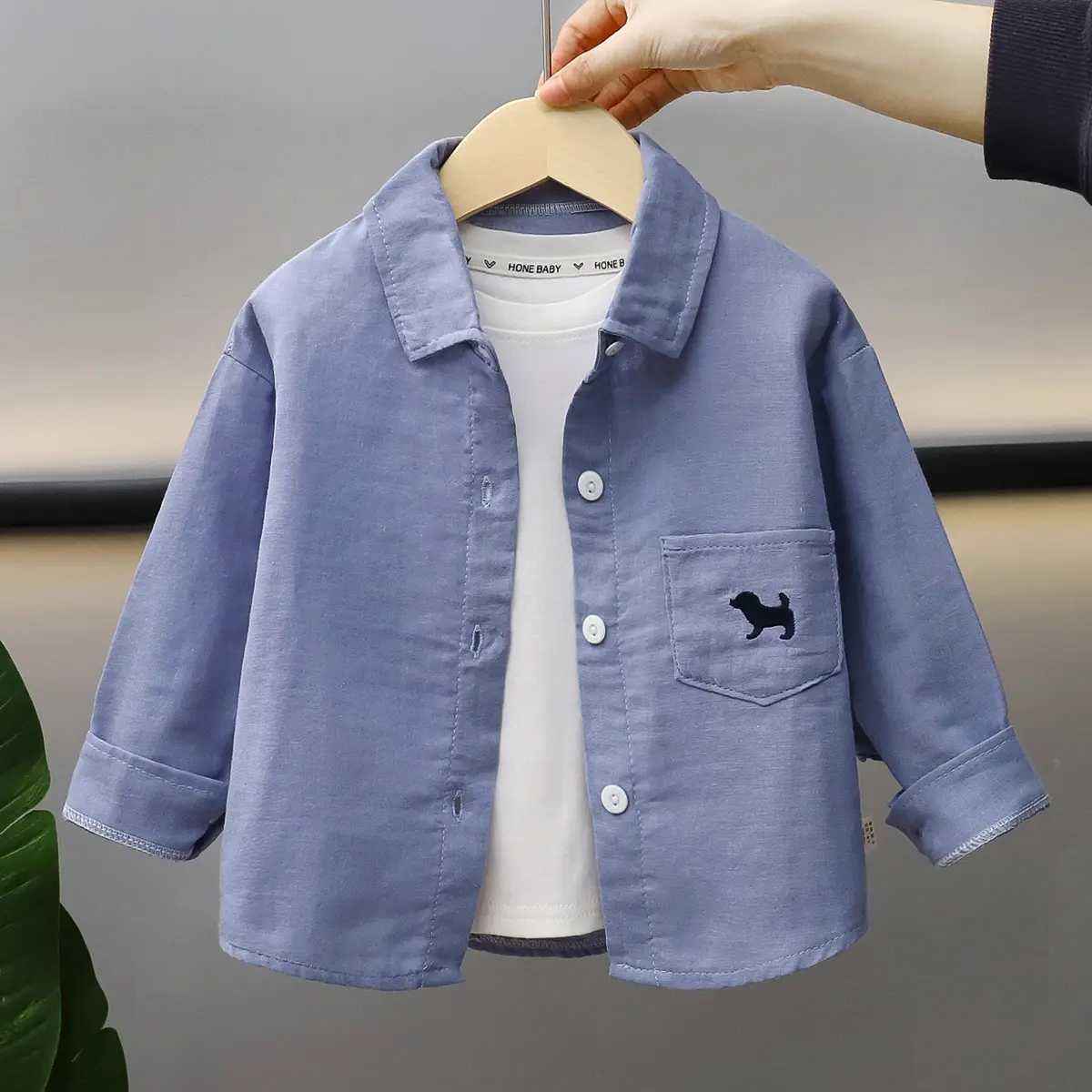 White Long Sleeve Cotton Shirt for Boys Girls