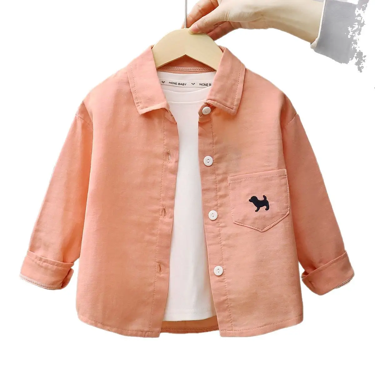 White Long Sleeve Cotton Shirt for Boys Girls