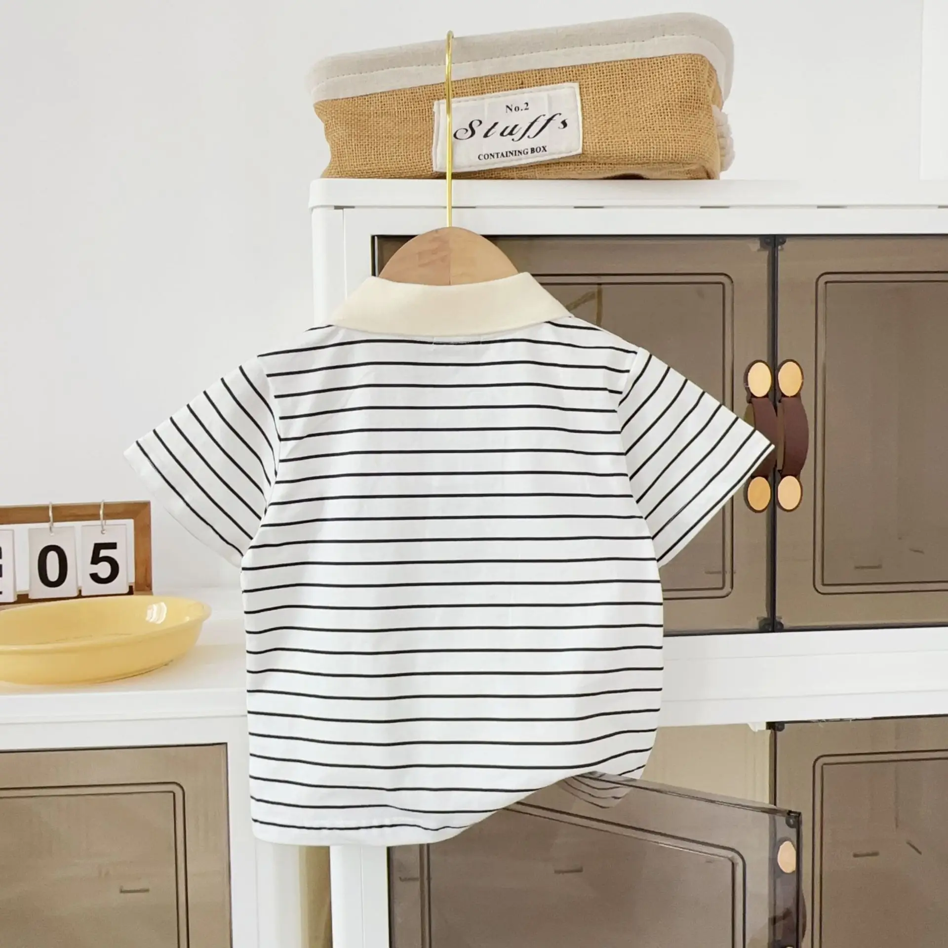 Boys Striped Collar T-Shirt 2026 Summer - Image 4
