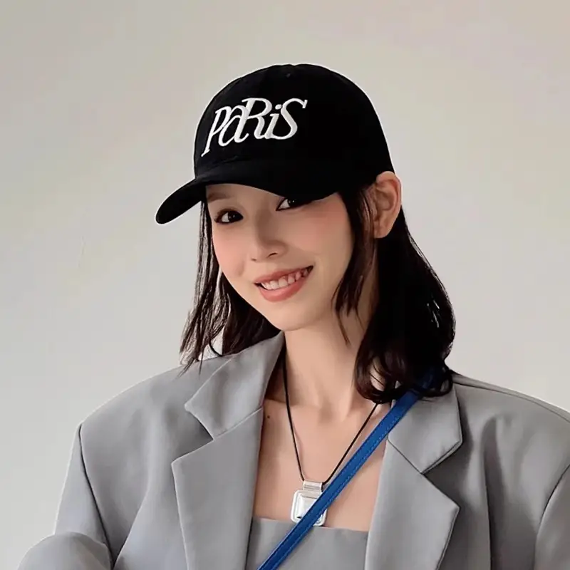 Korean Paris Letter Embroidery Baseball Cap for Women - Image 8