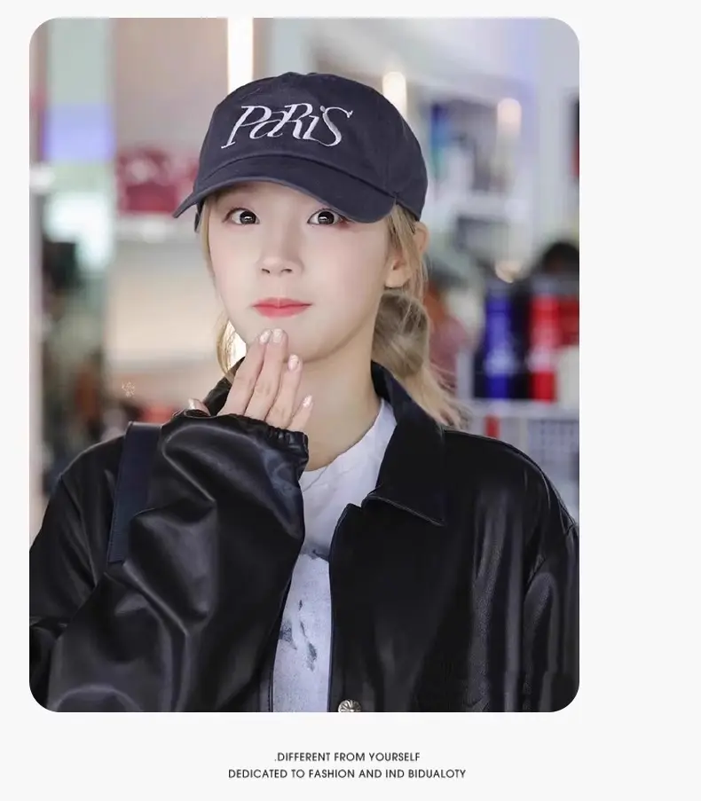 Korean Paris Letter Embroidery Baseball Cap for Women — feature 10