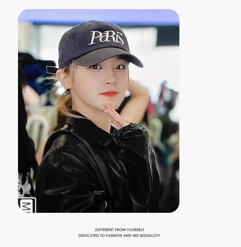 Korean Paris Letter Embroidery Baseball Cap for Women — feature 14