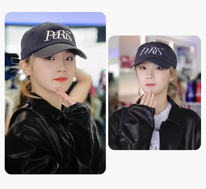 Korean Paris Letter Embroidery Baseball Cap for Women — feature 2