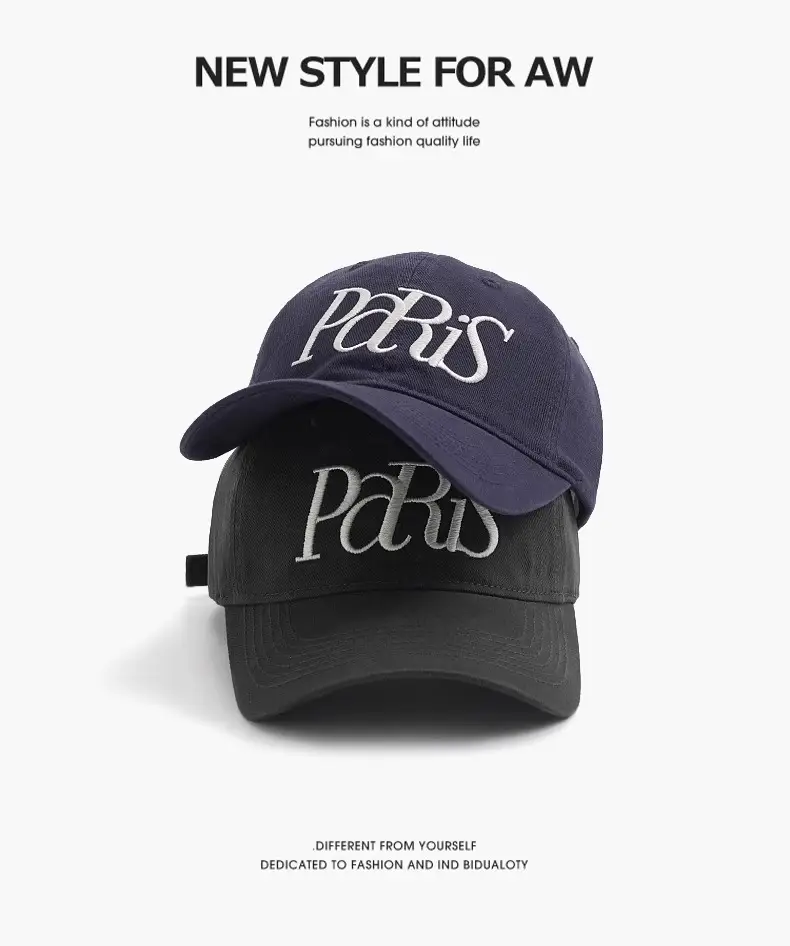 Korean Paris Letter Embroidery Baseball Cap for Women — feature 5