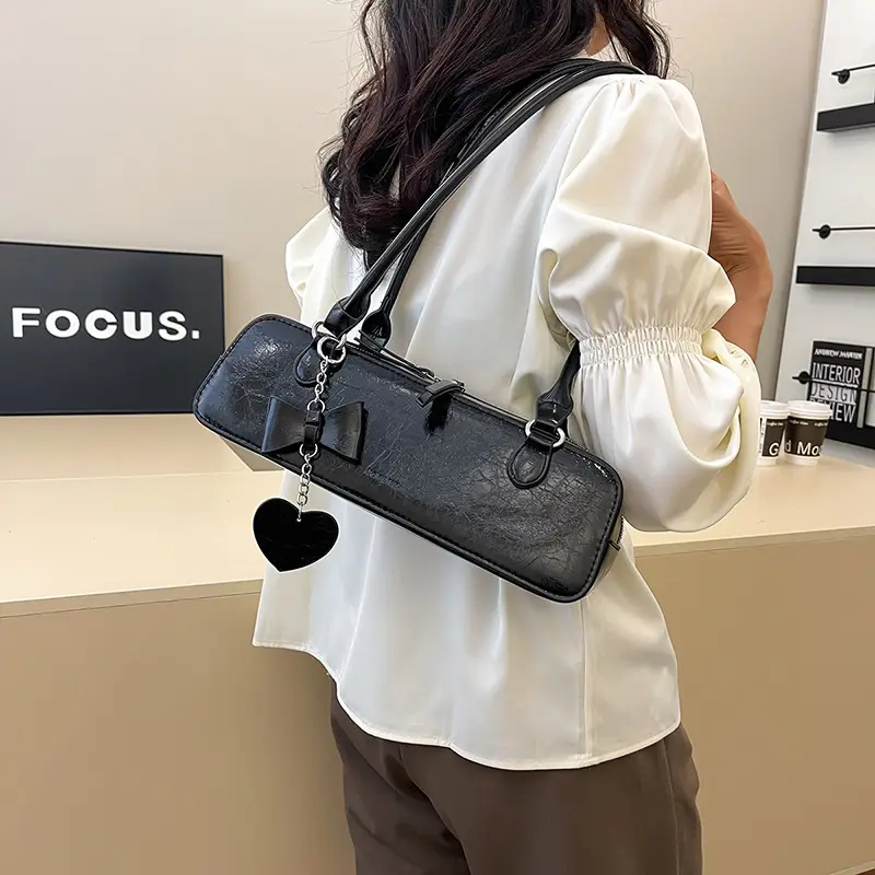 French Style Women's Shoulder Bag Red 2025 - Image 8