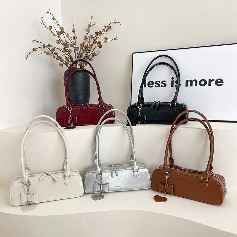 French Style Women's Shoulder Bag Red 2025 - Image 9