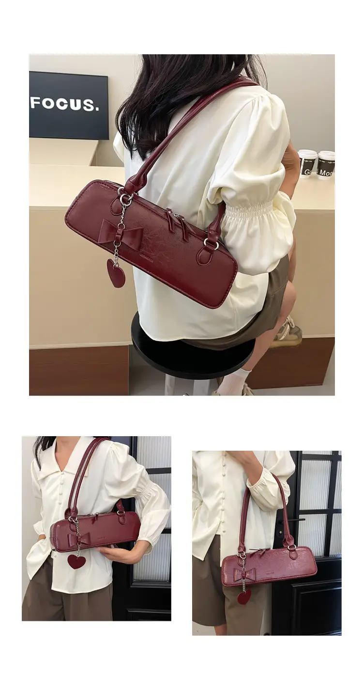 French Style Women's Shoulder Bag Red 2025 — feature 10