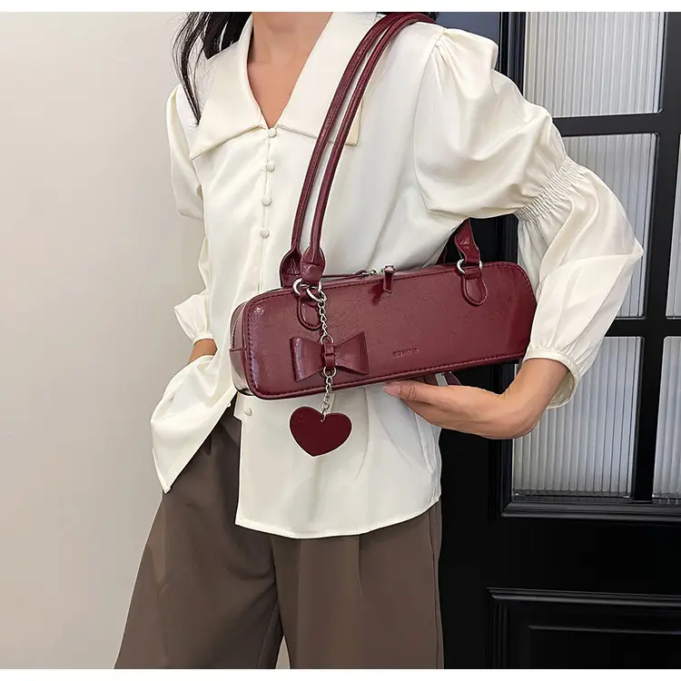 French Style Women's Shoulder Bag Red 2025 — feature 25
