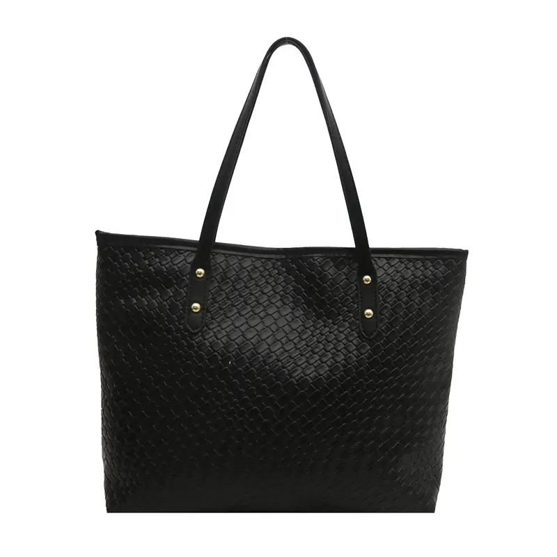 2025 New Arrival White Textured Tote Bag with Brown Handles - Image 10