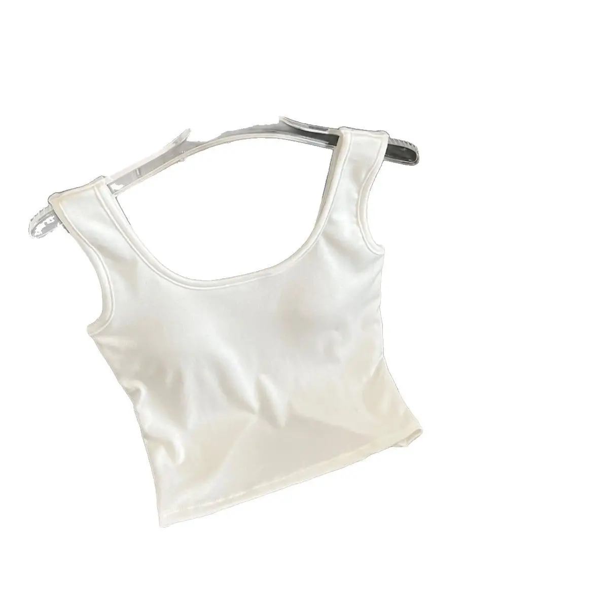 Women's White Slimming Vest with Breast Pad